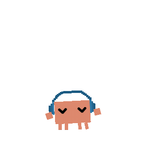 Clawd grooving in headphones